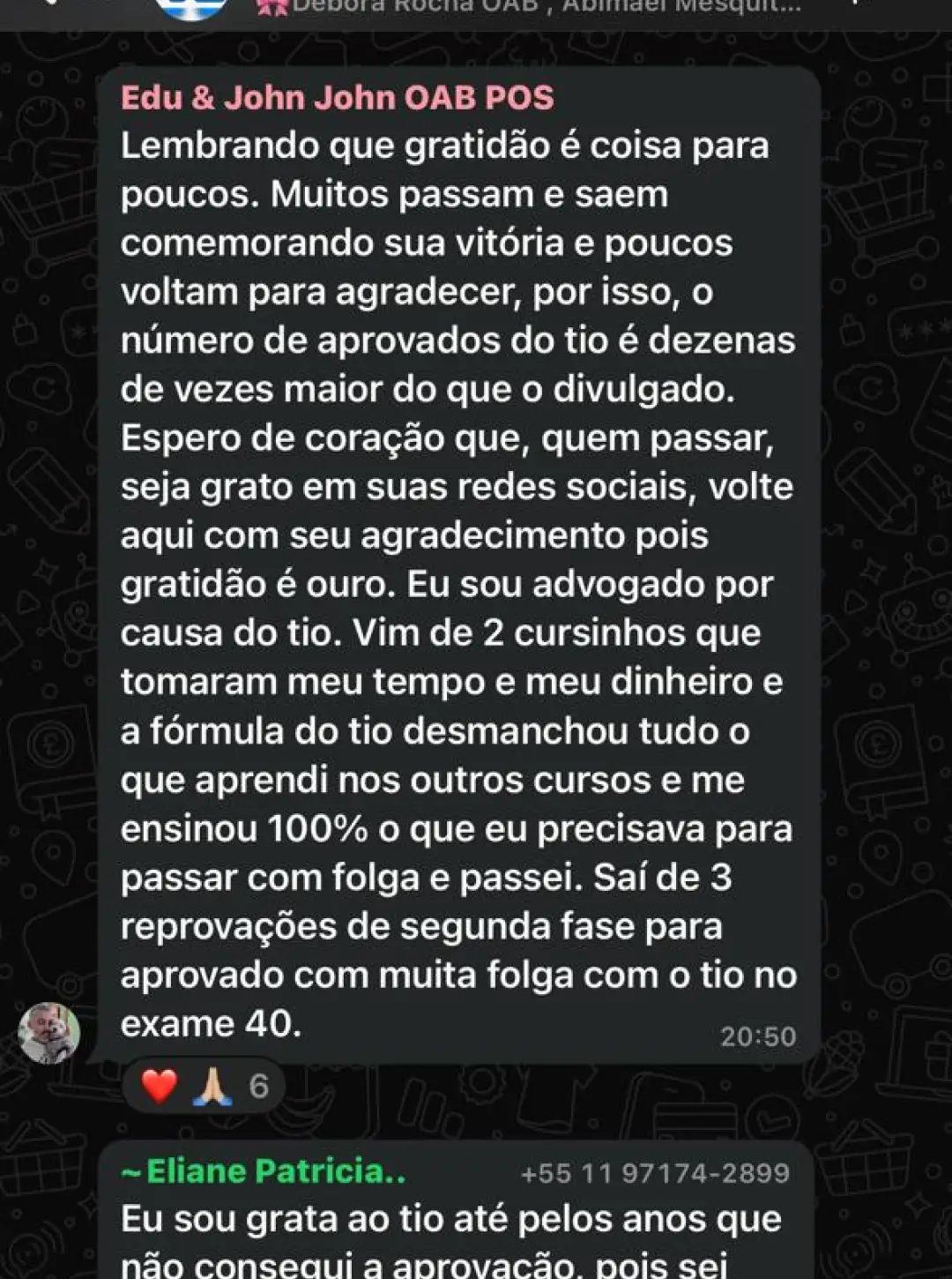Depoimento de aluno aprovado pelo Método SATE